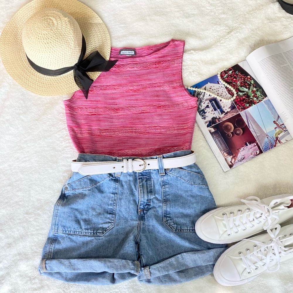 Y2K Pink Knit Tank Top